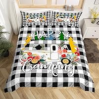 Vista 13 de Juego de funda de edredón con reglas de campamento, tamaño matrimonial, para niños, funda de edredón rústica para campamento, estilo granja