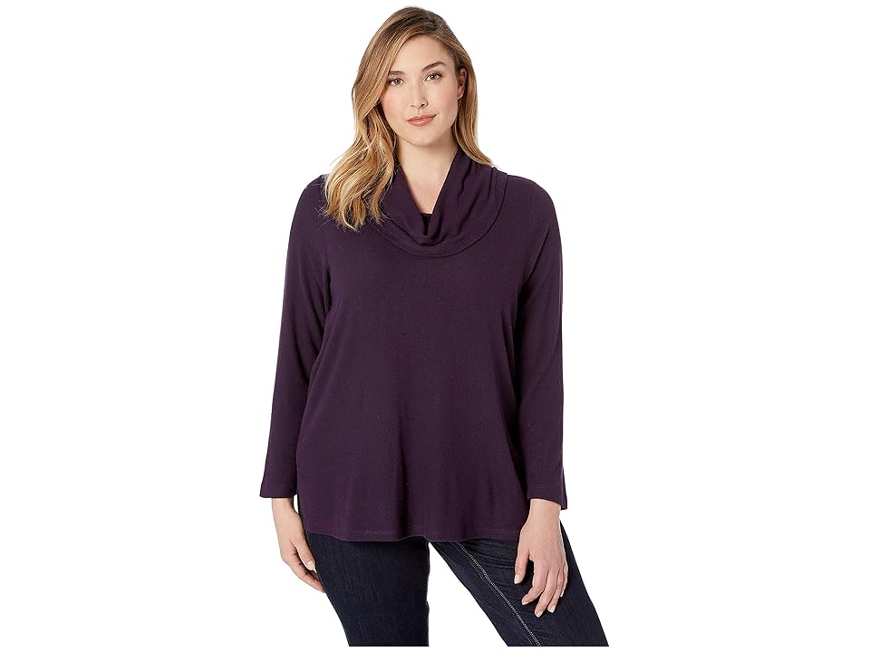 

Karen Kane Plus Plus Size Cowl Neck Sweater (Eggplant) Women's Sweater