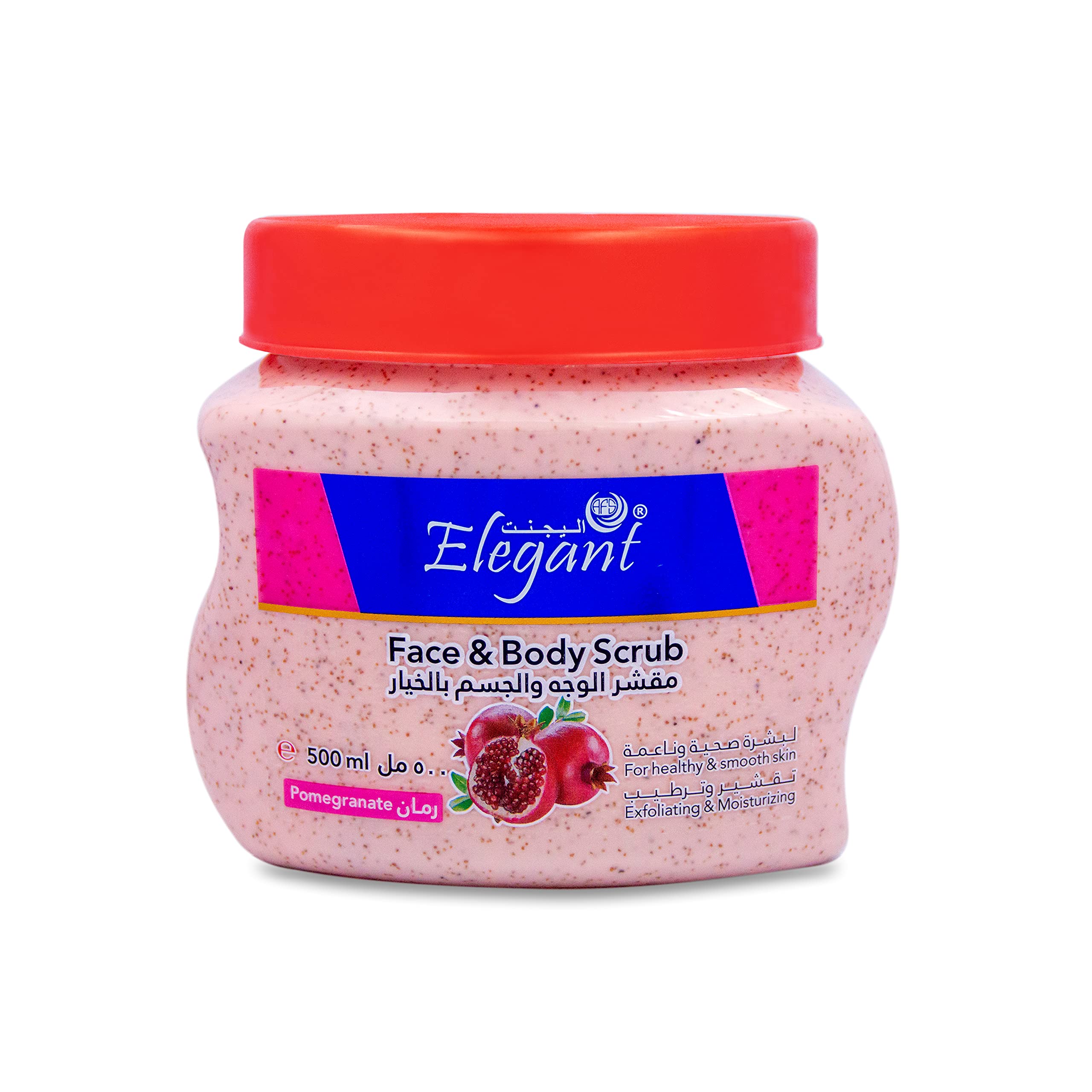 Elegant Tropical Pomegranate FACE & BODY SCRUB | 500 ML | Deep Cleaning & Exfoliating Scrub, Facial Exfoliant For Healthy & Smooth Skin, Natural Extracts For Moisturizing – 500ML