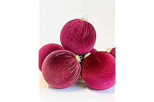 Deep Red Velvet Christmas Ornaments