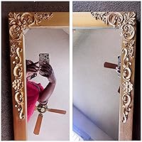 Vista 7 de MUXSAM Apliques de madera decorativos tallados, calcomanías largas de madera para decoración de muebles, tallas de roseta para puerta, gabinete