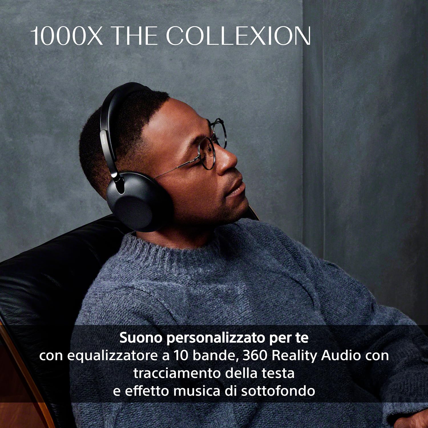 SONY 1000X THE COLLEXION cuffie wireless Bluetooth over-ear di lusso, Hi-Res, premium Noise Cancelling, audio spaziale 360, custodia resistente, compatibili con iOS e Android – Black, nuovo modello