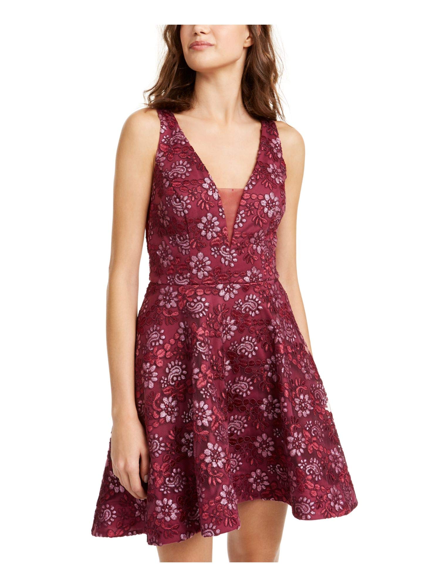 B Darlin Womens Burgundy Embroidered Sleeveless V Neck Short Fit | Desertcart Suriname B Darlin Womens Burgundy Embroidered Sleeveless V Neck Short Fit | Desertcart Suriname