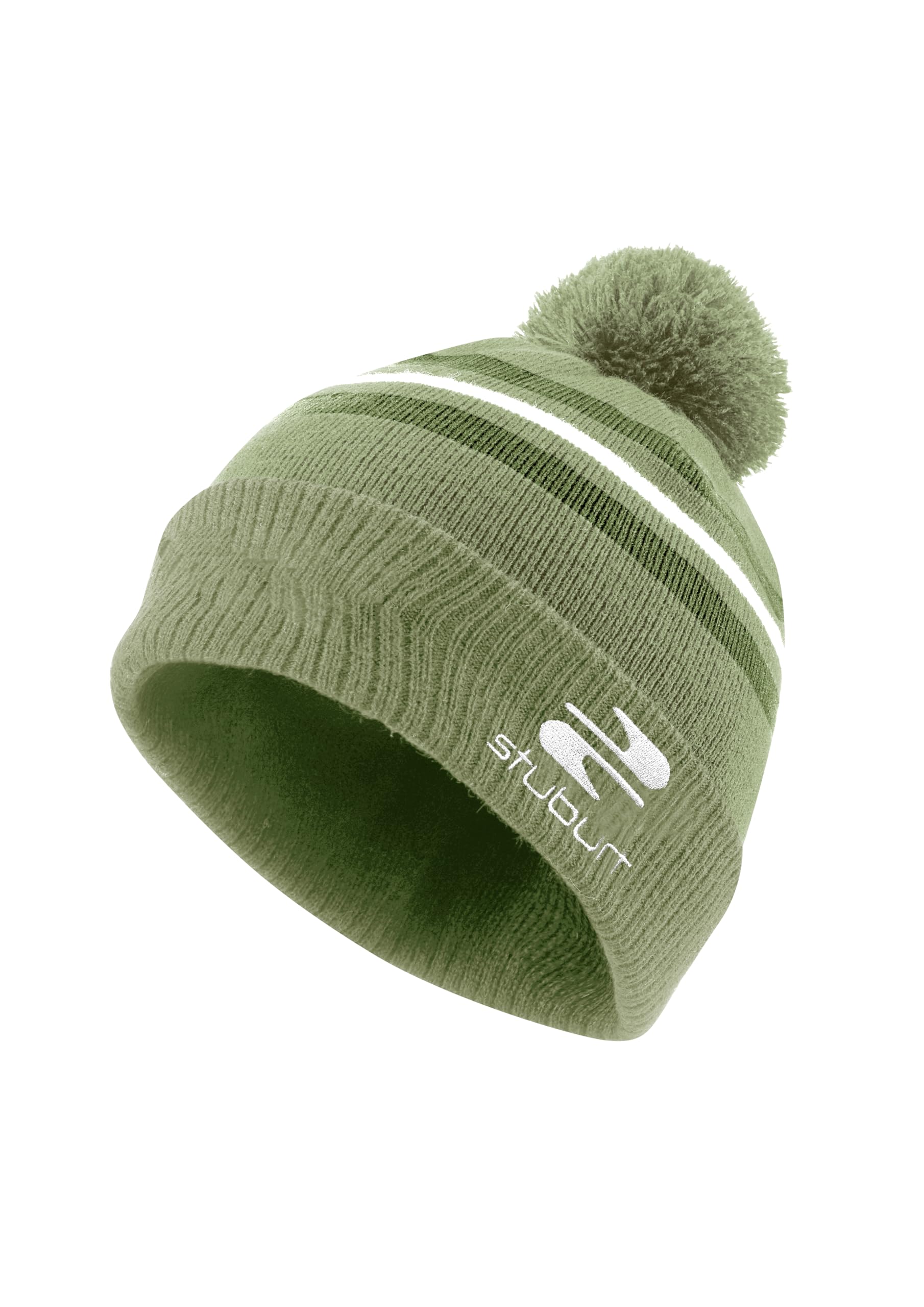 Stuburt Men's Noble Warm Autumn Winter Bobble Hat Beanie Hat - Olive - One Size