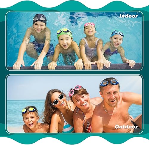 Miniatura 5 de 4 pares de gafas de natación para niños y adultos  Correa elástica de verano antivaho y fugas, gafas unisex de ajuste rápido con clips para la nariz