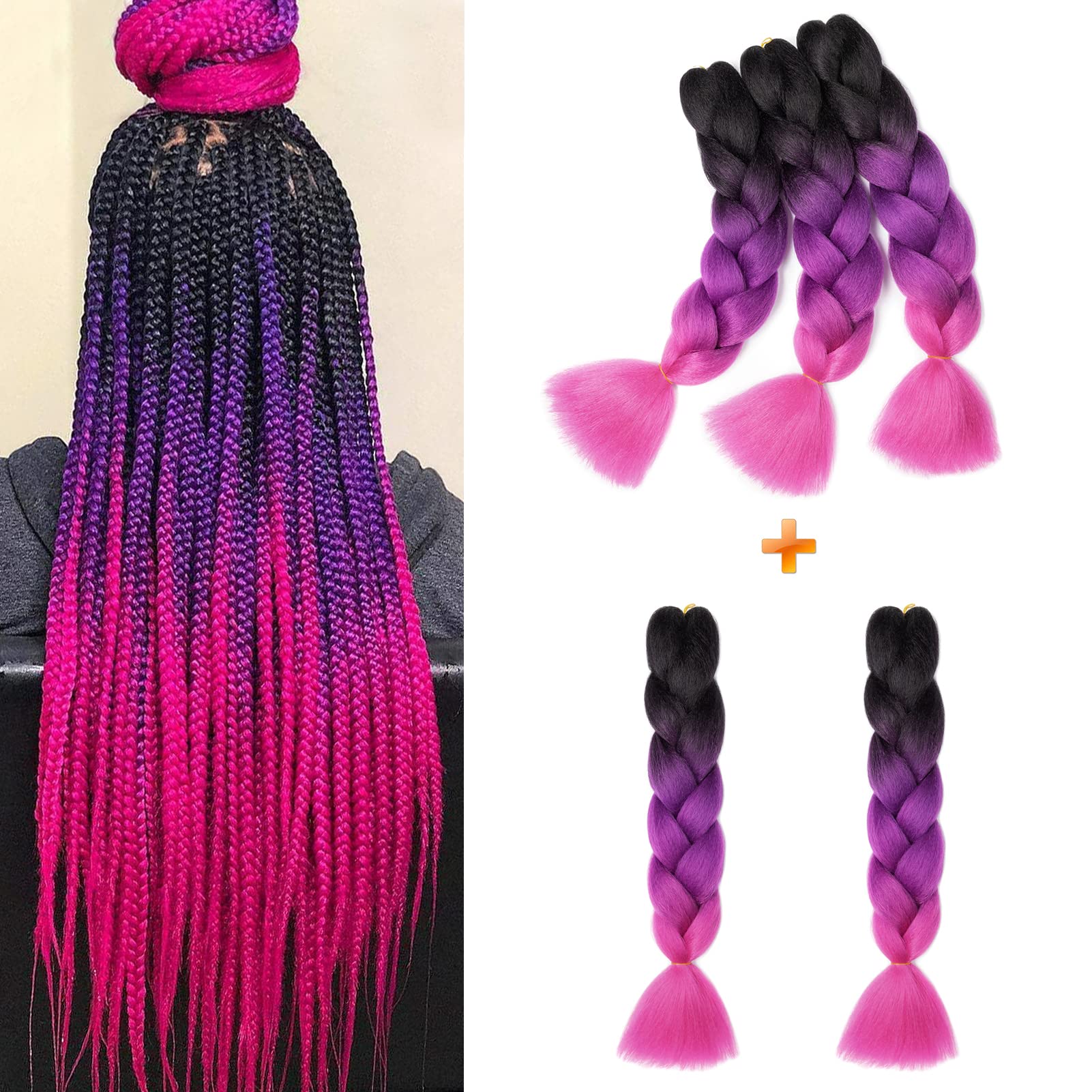 60cm Extensiones de Pelo Trenzas Africanas Castaño Oscuro Extensiones para Trenzas Africanas 1 pcs 100g Kanekalon Pelo para Trenzas Africanas Sintetico Extensiones de Trenzado Cabello Braiding — view 115