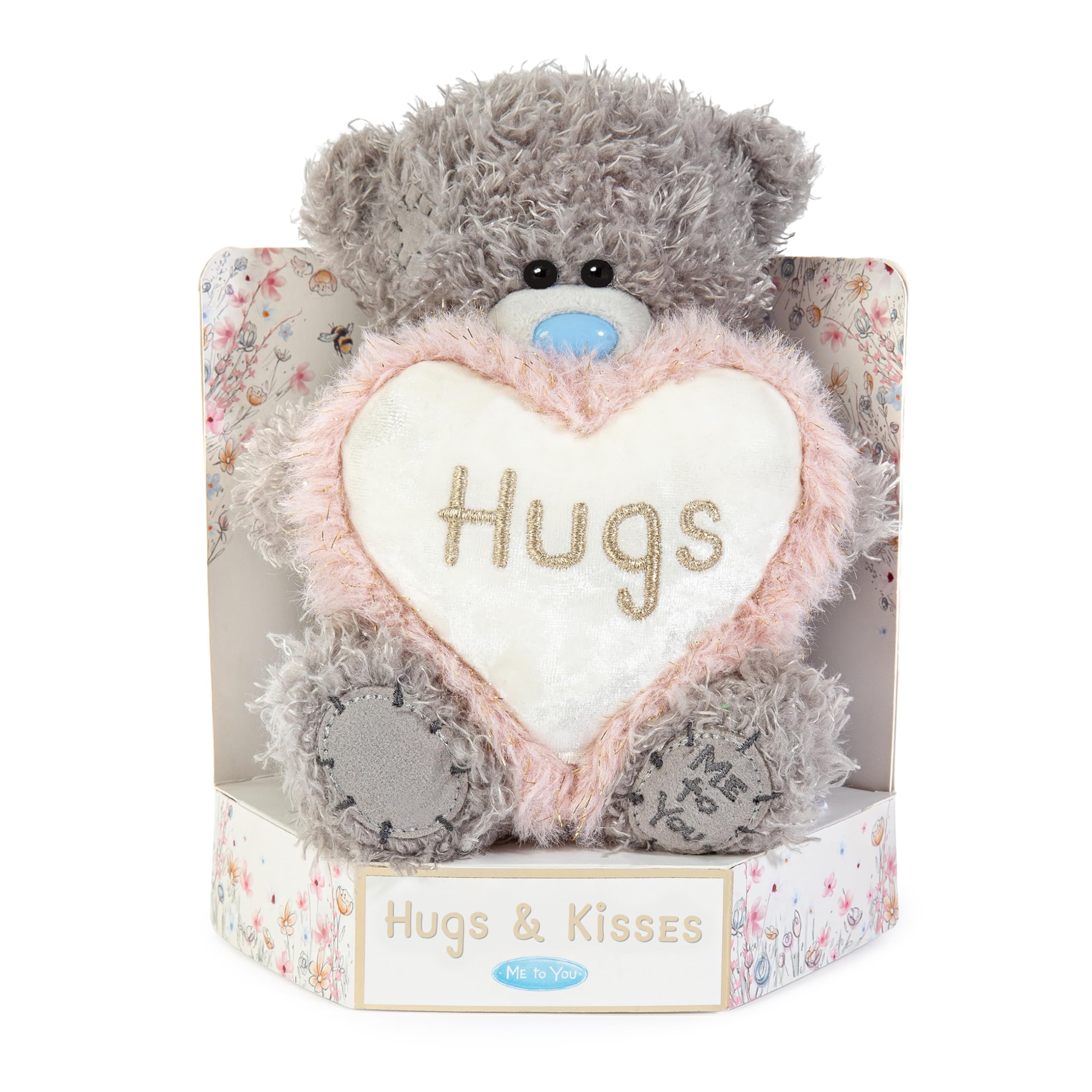 Me To You Tatty Teddy Plush 15cm-High Hugs Bear On Luxury Gift Plinth - Official Collection, Grey