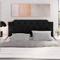 Cabeceira Box Estofada Painel Quarto Queen Suspensa Almofadada (Preto)