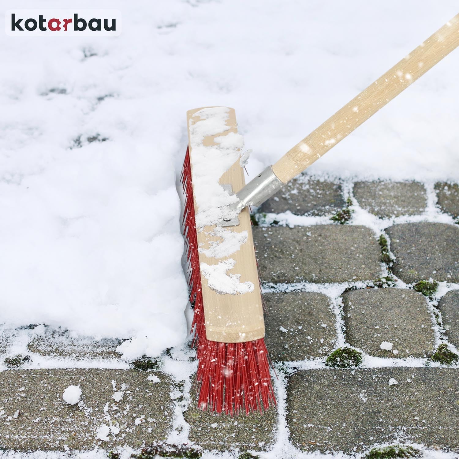KOTARBAU® Balai Brosse 43 cm Balai Exterieur Terrasse Brosse de Voirie avec Manche Bois PVC Poils Durs