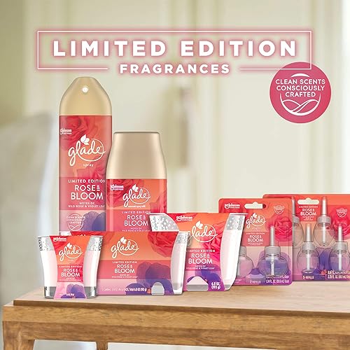 Miniatura 12 de Glade PlugIns - Repuestos de ambientador, con aceites esenciales y perfumados para el hogar y el baño, Rose & Bloom, 3.35 onzas líquidas, 5 unidades