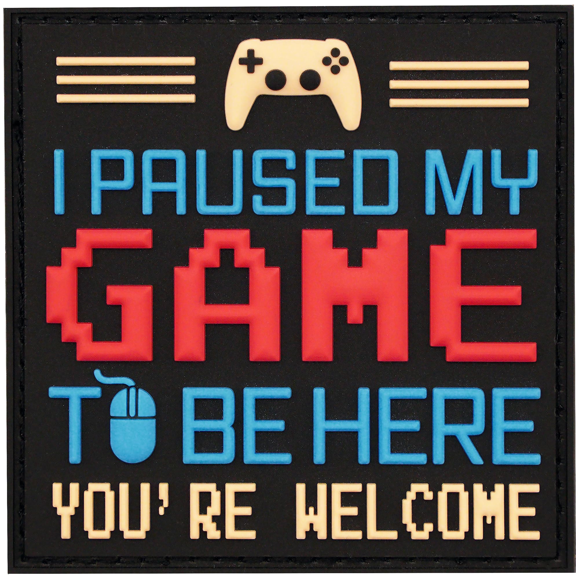I Paused My Game to Be Here PVC Morale Patch - Funny Morale, Tactical, Military Patch - Patches, Military Patches - Perfect for Your Tactical Military Army Gear, Backpack, Cap, Vest