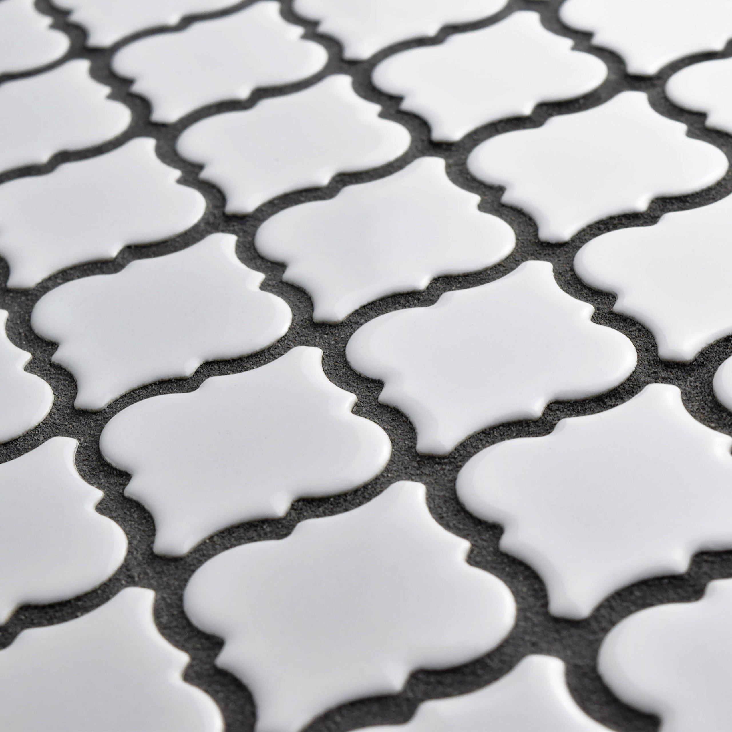 Merola Tile Hudson Tangier - Azulejo de porcelana blanca brillante de 12-3/8 x 12-3/8 pulgadas