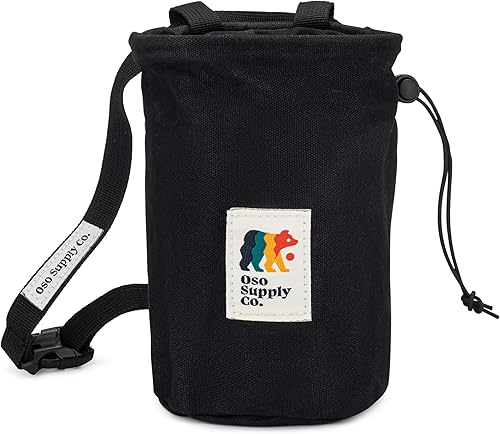 Bolsa de tiza de lona encerada para escalada en roca, cubo de tiza Boulder con cinturón, impermeable, bolsillo con cremallera - Equipo de escalada