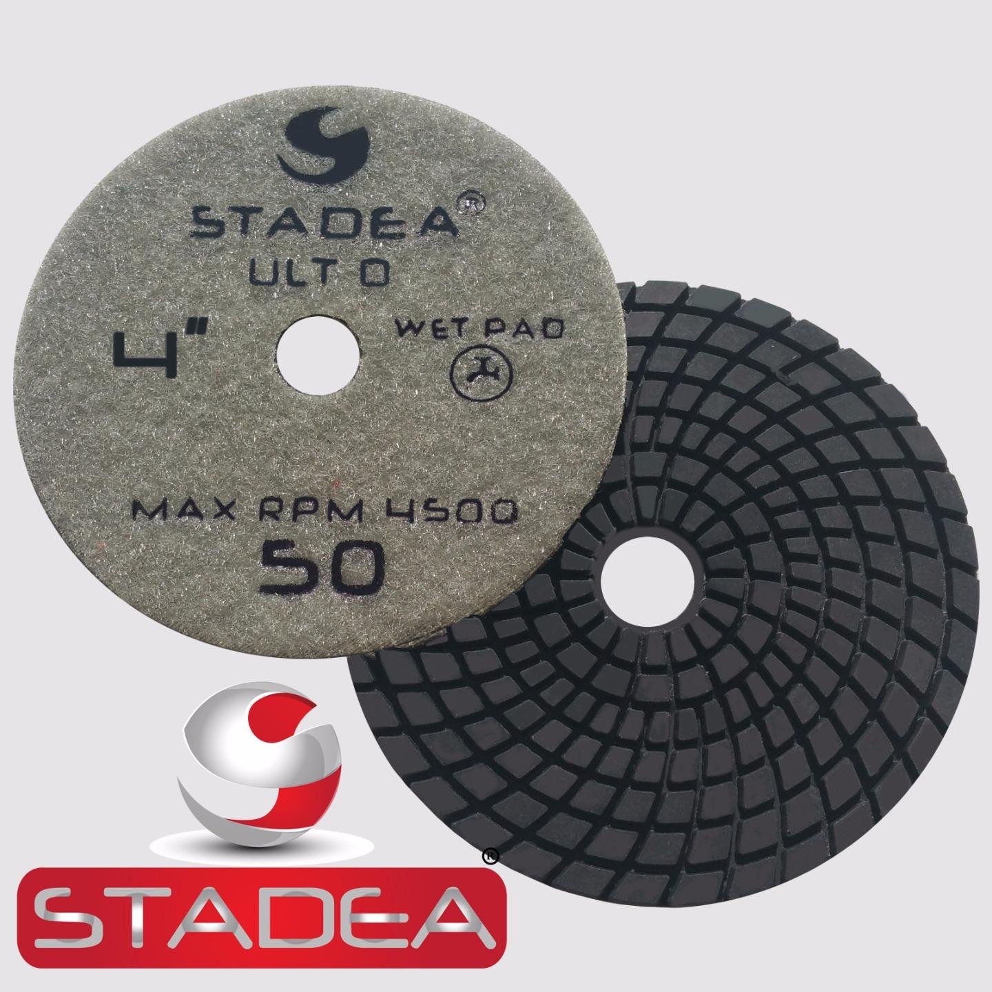 Stadea PPW110X Granite Polishing Pads 4" Diamond Pad 30 Grit For Granite Quartz Stones Polish