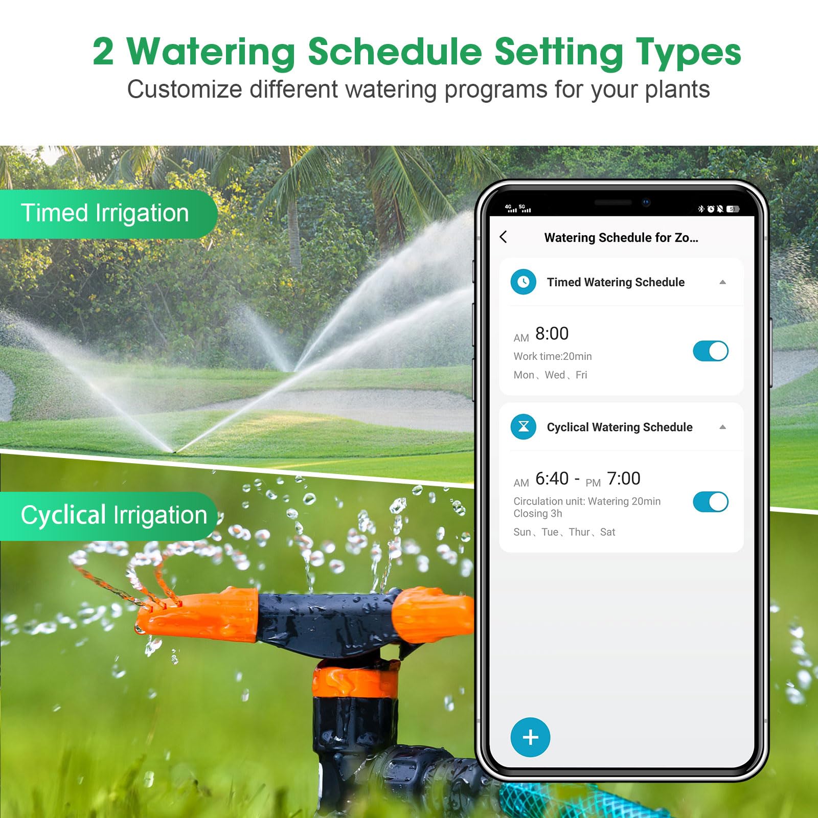 Timer intelligente per tubo flessibile con 2 uscite, controller automatico del sistema di irrigazione per prati, compatibile con ingresso Alexa grigio scuro in ottone e uscita in plastica (2 uscite)
