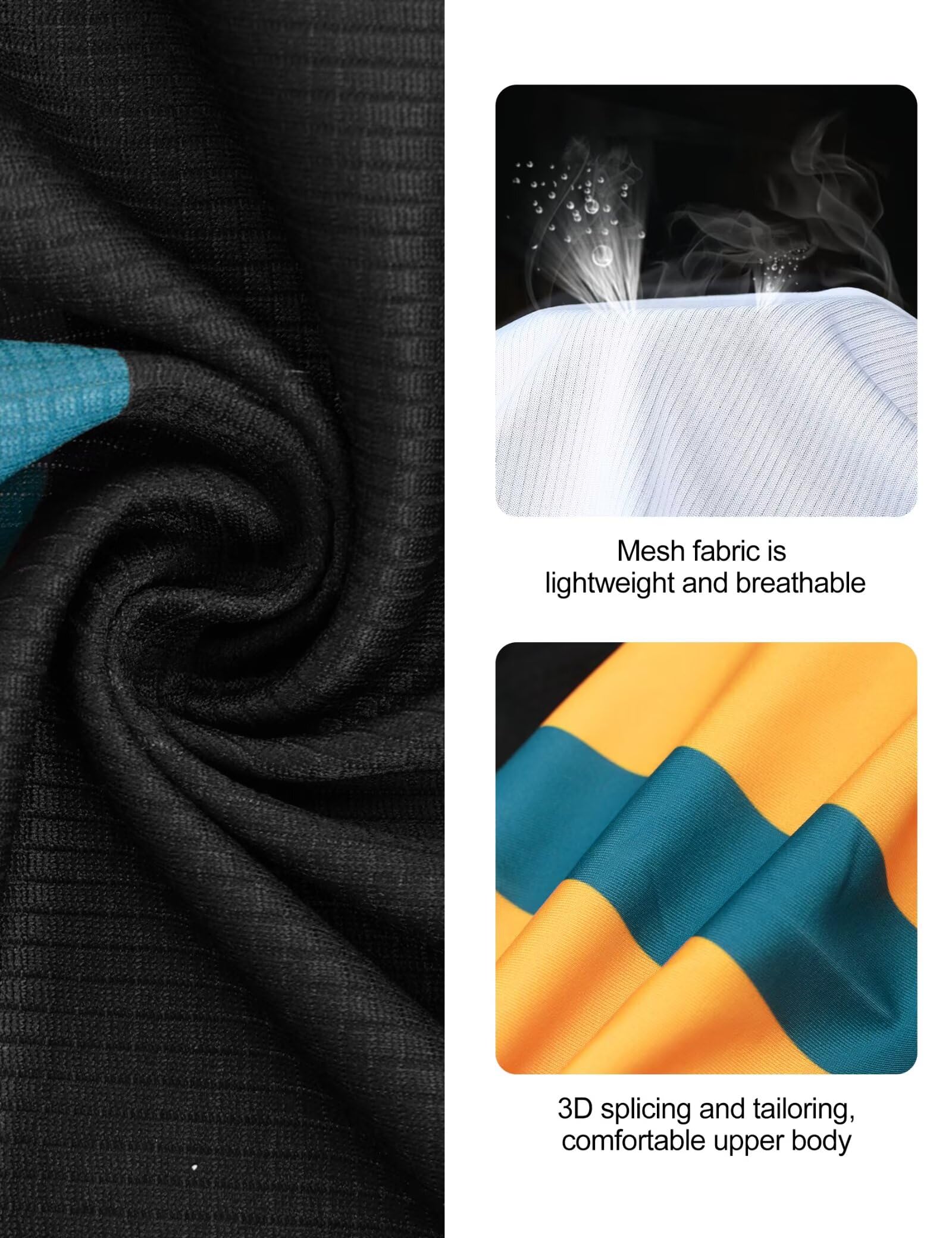 INBIKE Set di abbigliamento da ciclismo da uomo, maglia a maniche corte con 3 tasche posteriori, pantaloni da ciclismo imbottiti 3D traspiranti