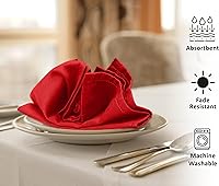 Vista 8 de Ruvanti - Juego de 12 servilletas de tela, servilletas de 45x45 centímetros lavables, suaves, duraderas, absorbentes, mezcla de algodón. Servilletas