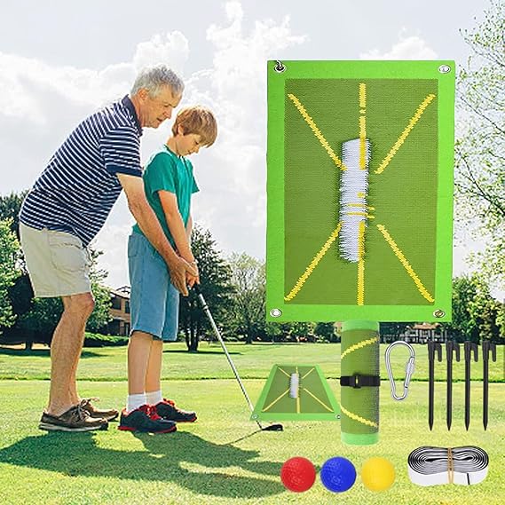 Golf Training Mat for Swing Detection Batting, Golf Divot Mat Analysis Swing Path and Correct