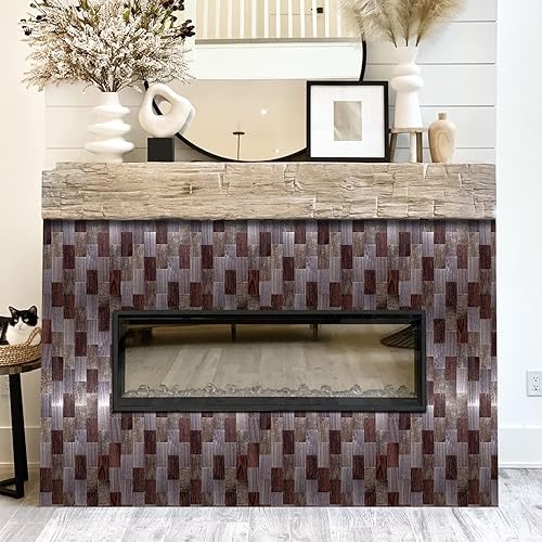 Miniatura 2 de YMMXGE - Azulejos autoadhesivos para salpicaduras de 5 hojas para decoración del hogar, adhesivo de aluminio 3D para pared, cocina, baño, chimenea,