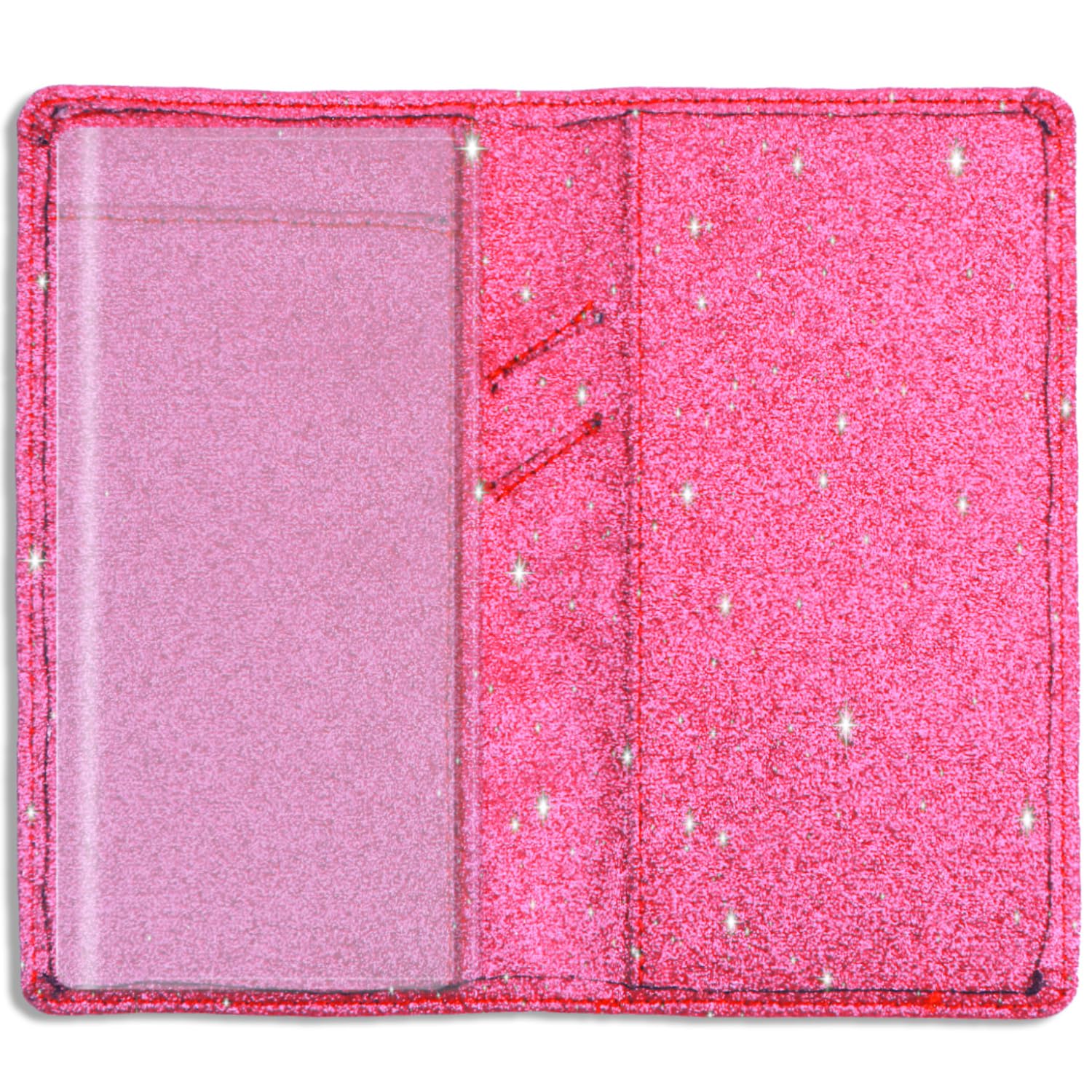 Sanlykate Glitter Checkbook Cover for Girl Women, RFID Blocking PU Leather Standard Register Check Book Case With Pen Inserts & Free Divider, Black: Rose Red Simple Style