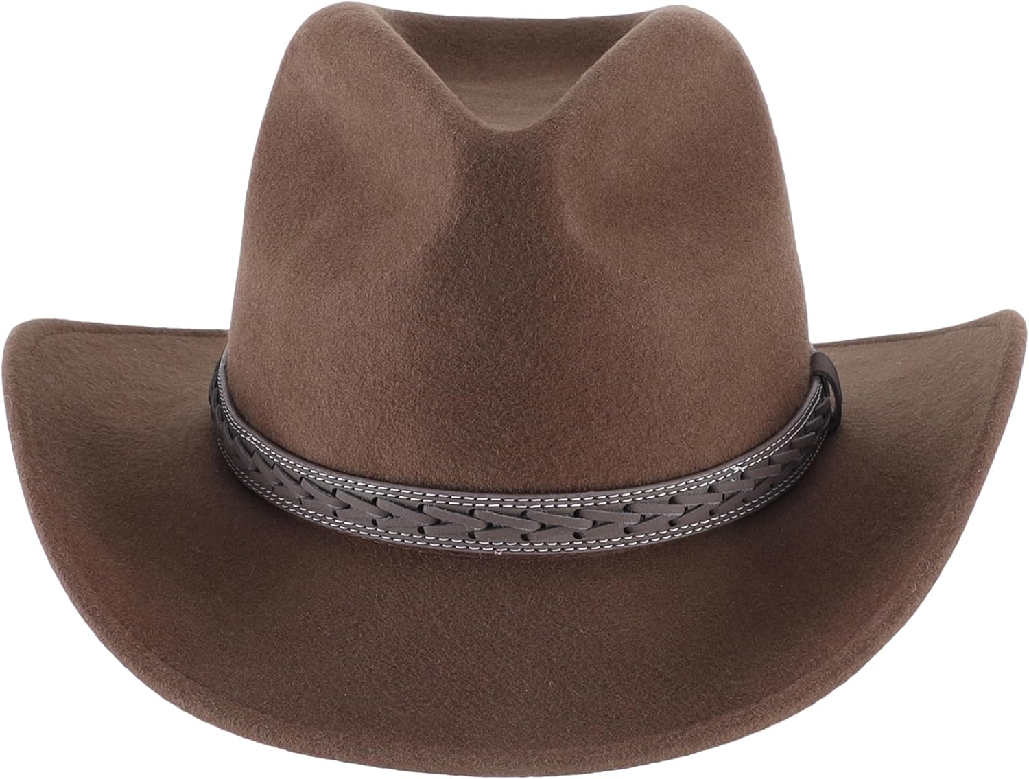 Home Prefer Classic Wool Fedora Hat with Leather Band Roll Up Wide Brim Western Cowboy Hat for Men Women