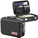 COLCASE Fireproof Money Box with Lock, Hard Case Cash Organizer Hard-Shell Design Fireproof Water Resistant Portable Safe Box for Cash, A5 Documents, Passport and Valuables 11.3x8x4 Inches Black