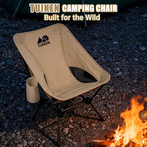Miniatura 3 de Silla de camping ultraligera, silla de campamento portátil con portavasos y bolsa de almacenamiento, silla plegable compacta ligera para senderismo,