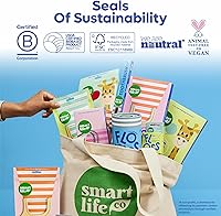 Vista 9 de SmartLifeco Eco-Friendly Dental Floss Picks (200ct) - Flossers Made With Straw Wheat Blend, Strong Anti-Shred Thread For Tight Gaps, Tooth Pick