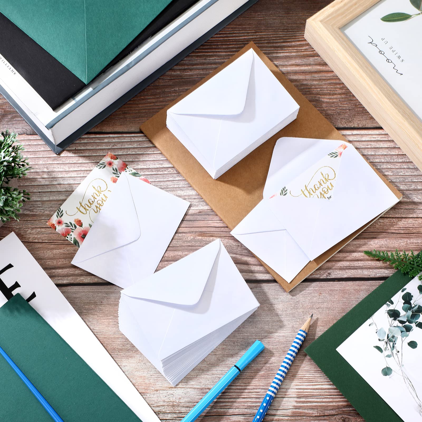 Yahenda 200 Count White Mini Gift Card Envelopes Bulk Wedding Pocket Small Business Paper Envelopes Gift Card Sleeves Greeting Tiny Pocket 4 x 2.7 Inch for Graduation Engagement Birthdays Banquets