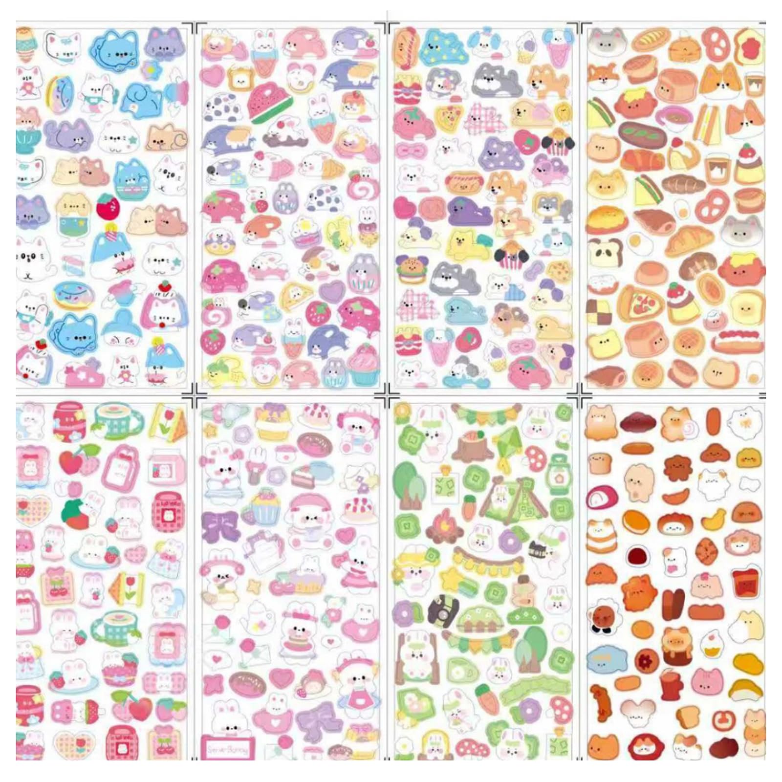 Adorable Tiny Sticker for Water Bottle, Notebook, Scrapbooking Puffier Stickers Cartoon Stickers Tiny Handcraft Sticker Adorable for Scrapbooks