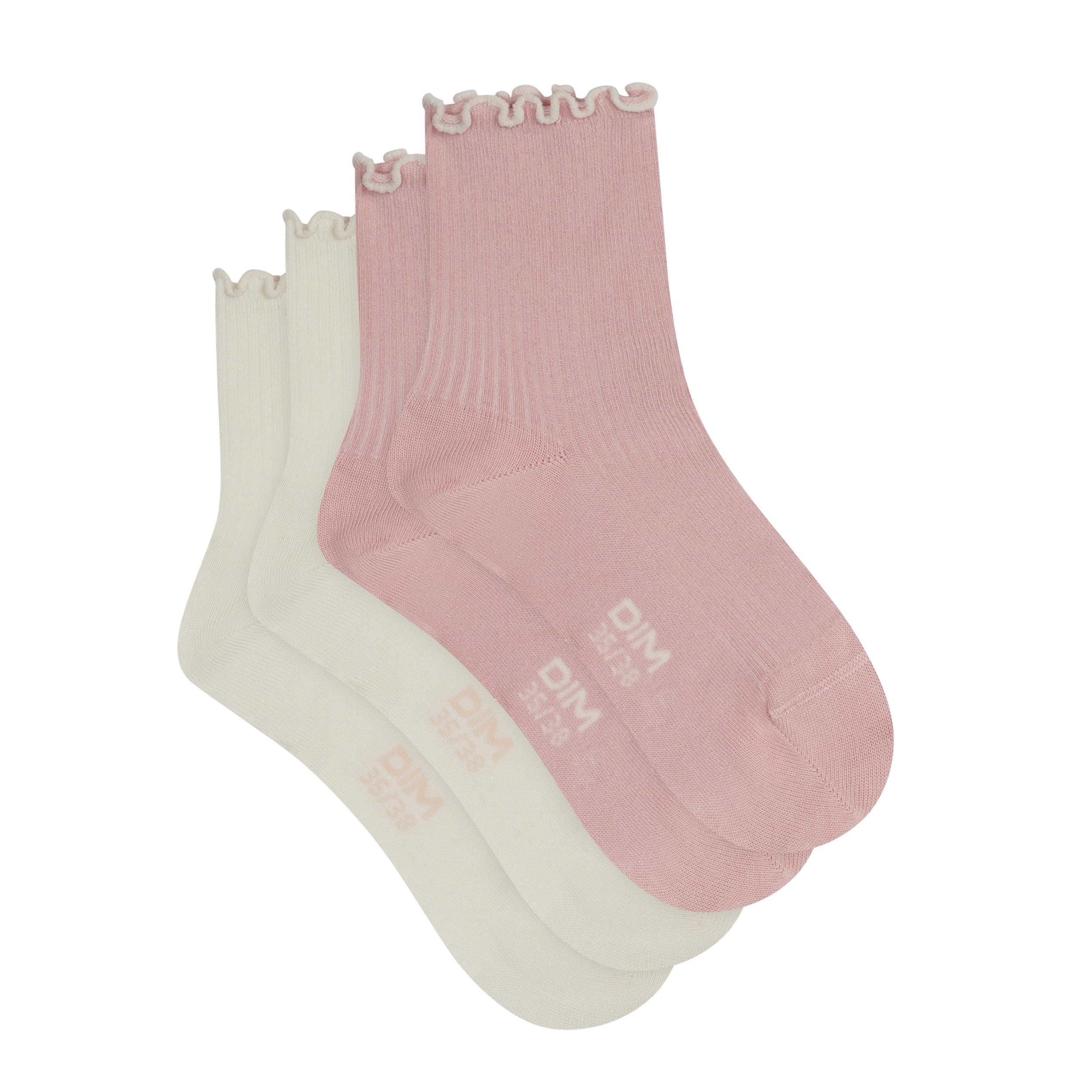 DIM Women's Modal Ruffle Socks x2