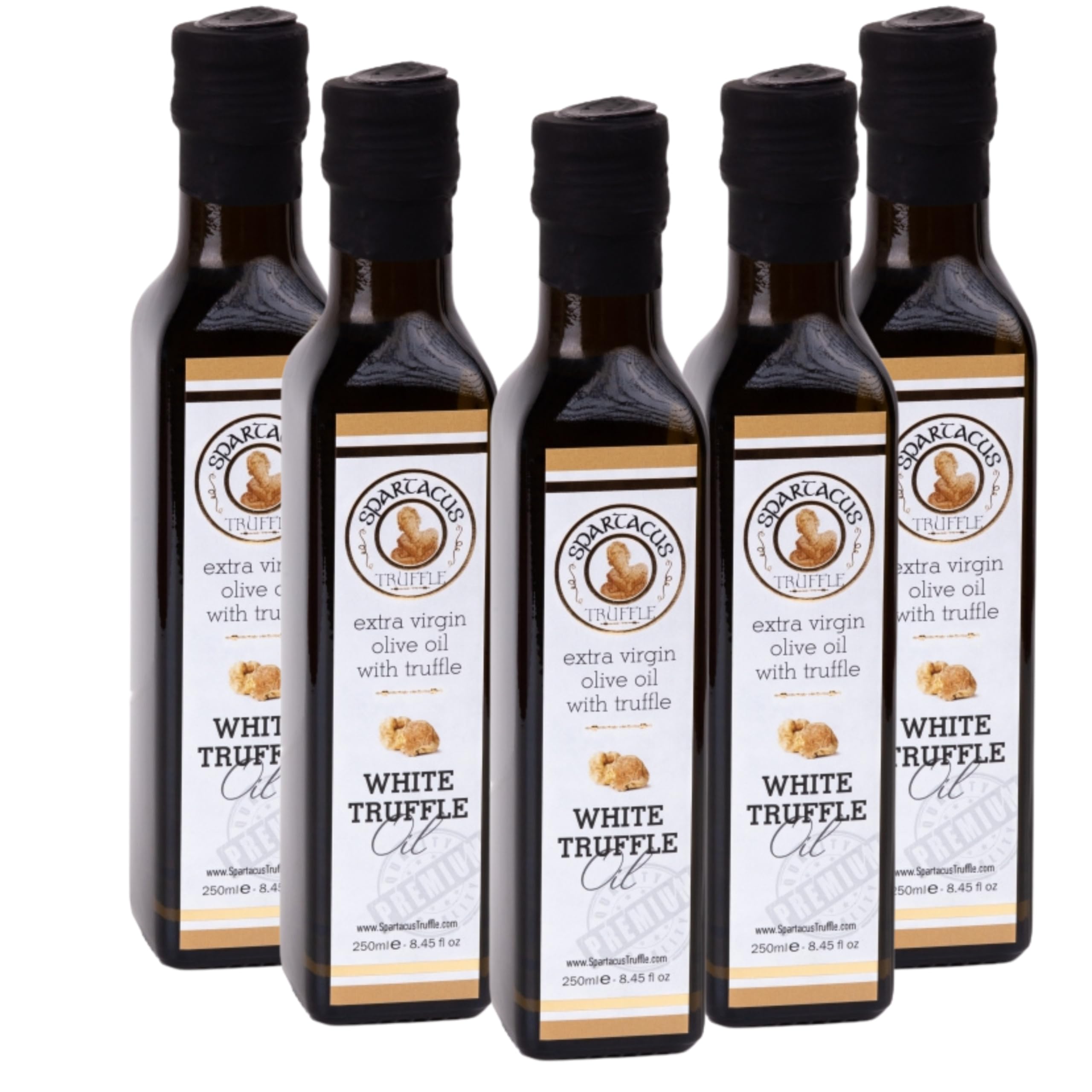 Spartacus Huile d'Olive Extra Vierge à la Truffe Blanche, Lot de 5