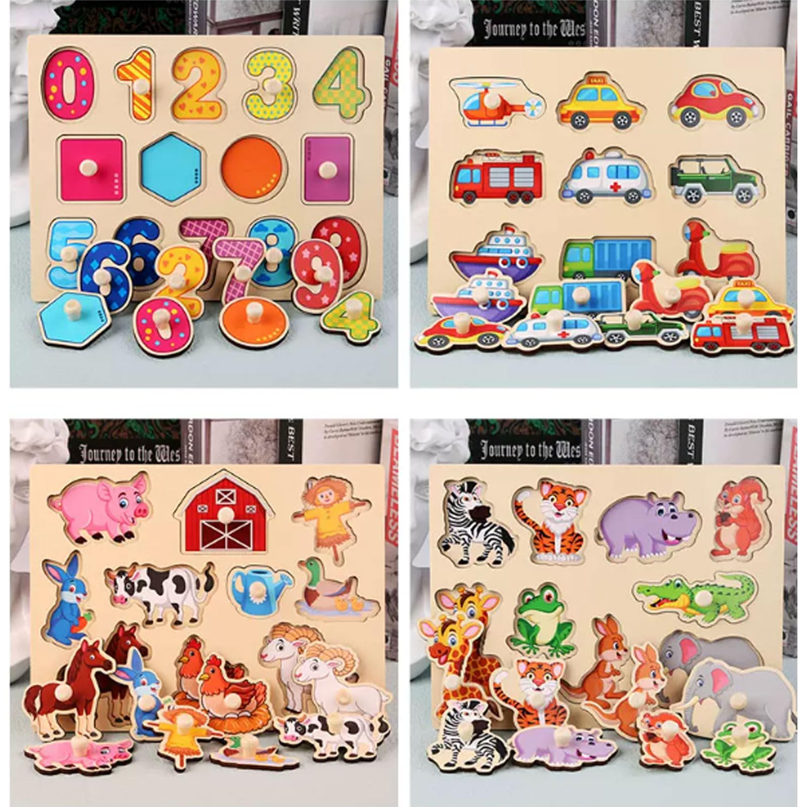 Puzzle Montessori en Bois avec Boutons