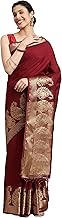 MIMOSA Women's Kanjivaram Art Silk Saree With Blouse, Red