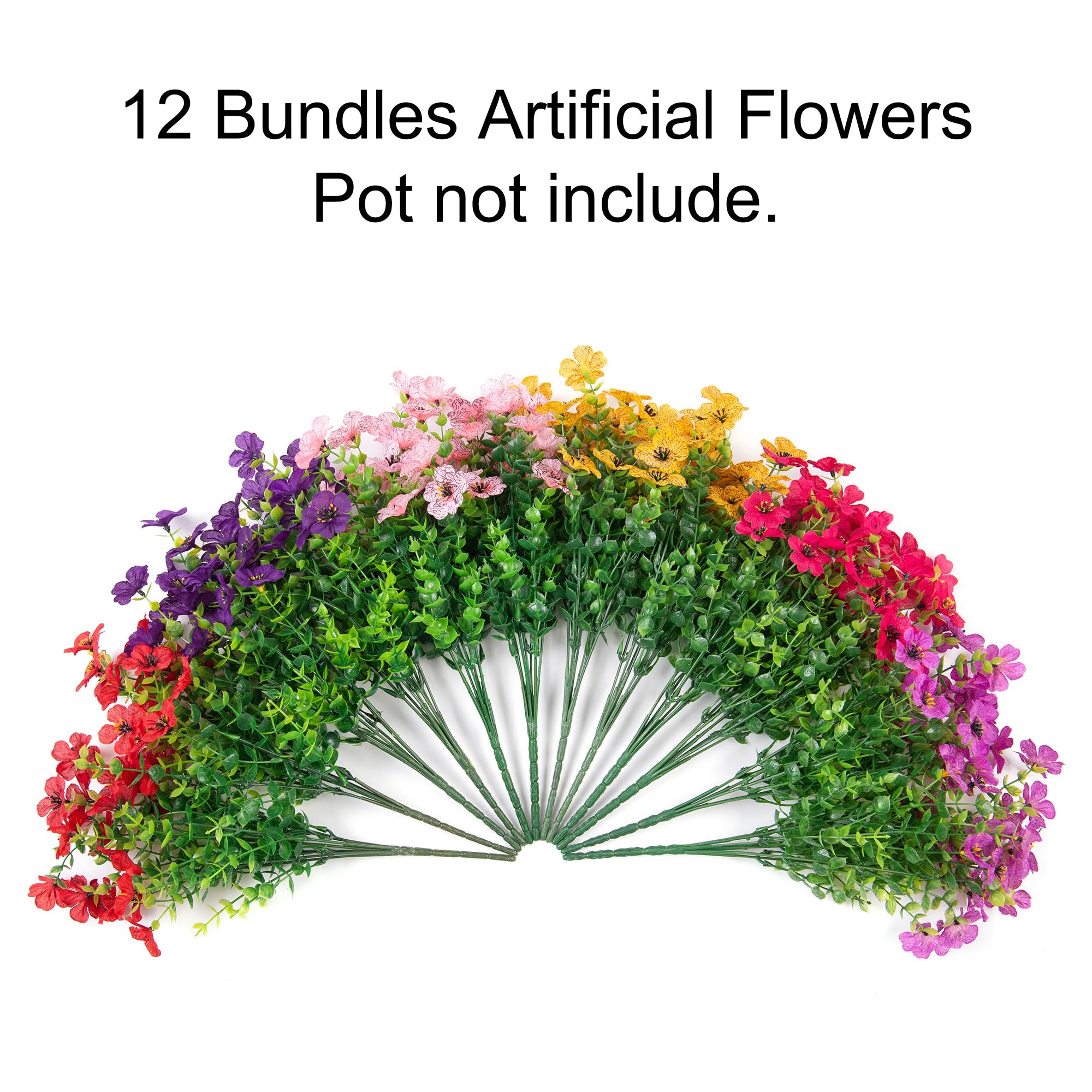 Artificial Faux Plants Flowers Outdoor Outside Decoration, 12 Bundles Fake Silk Daisy Realistic UV Resistant for Home Planter Front Door Porch Patio Yard Decor 3
