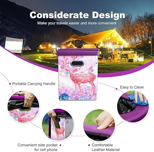 Miniatura 3 de Inodoro portátil XL mejorado, para adultos y niños, extragrande, de viaje, alto, con tapa, orinal compacto para automóvil, senderismo, playa y