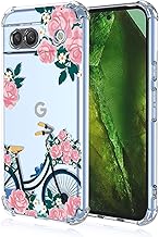 RankOne Coque de Téléphone Convient pour Google Pixel 8a (6.1" inches) Transparent TPU Silicone Color Drawing Pattern Case - Fleurs 9