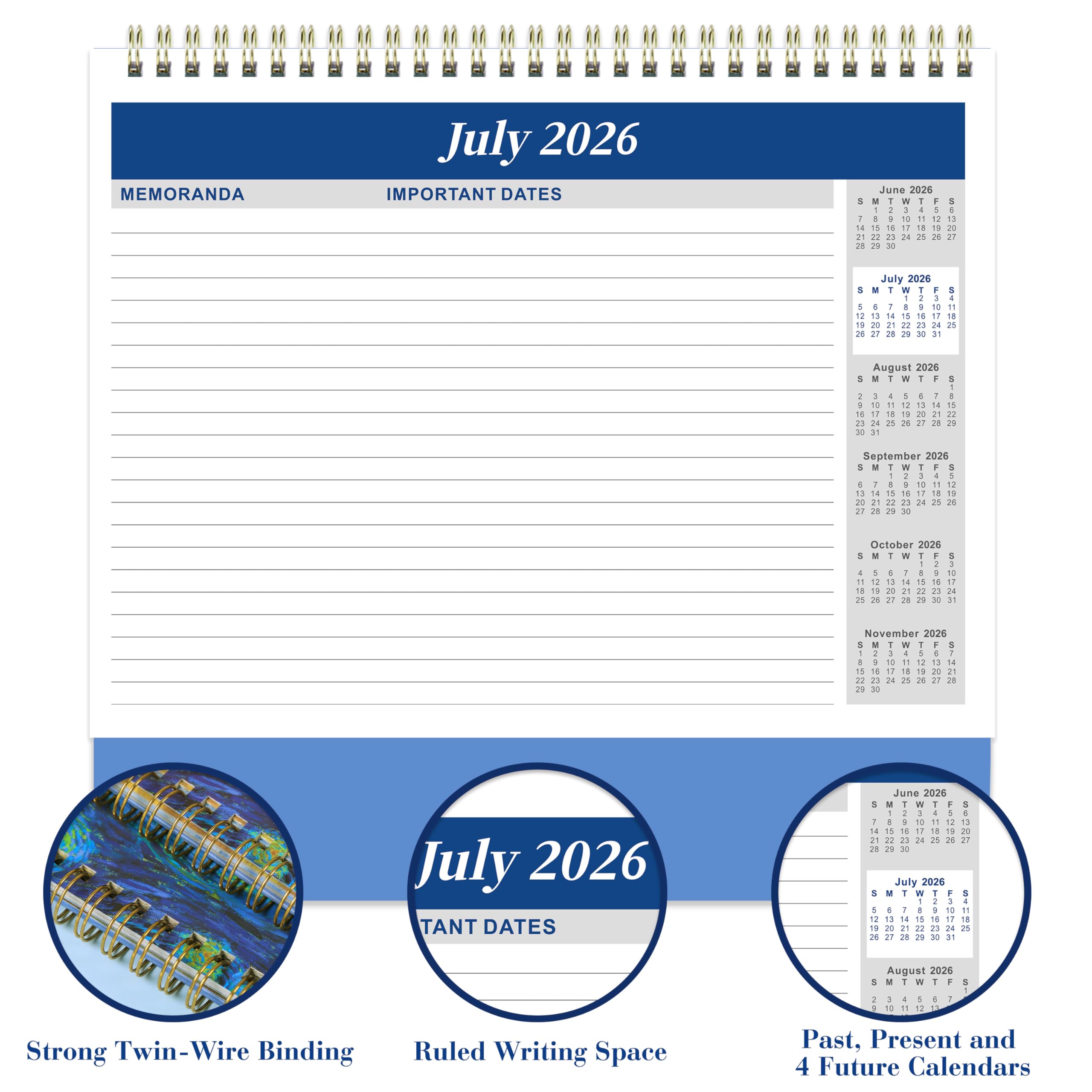 Amazon | 卓上カレンダー2026-2027年7月-2027年12月、スタンディング