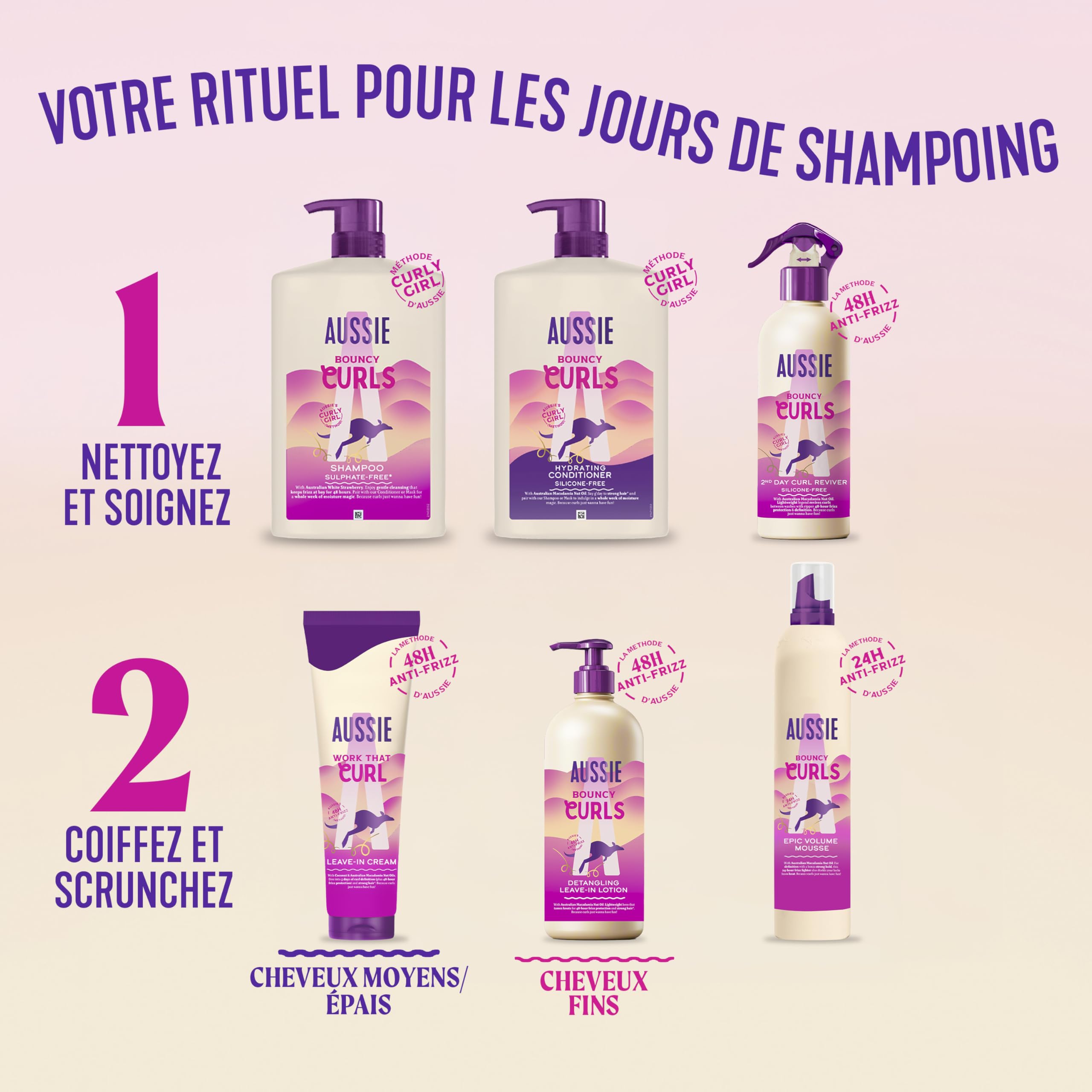 Aussie Bouncy Curls Après-Shampooing Hydratant 1000ml, Boost Hydratant Quotidien Pour Cheveux Bouclés et Ondulés, Avec Huiles de Jojoba, Coco et Macadamia, Ne Alourdit Pas, Végane
