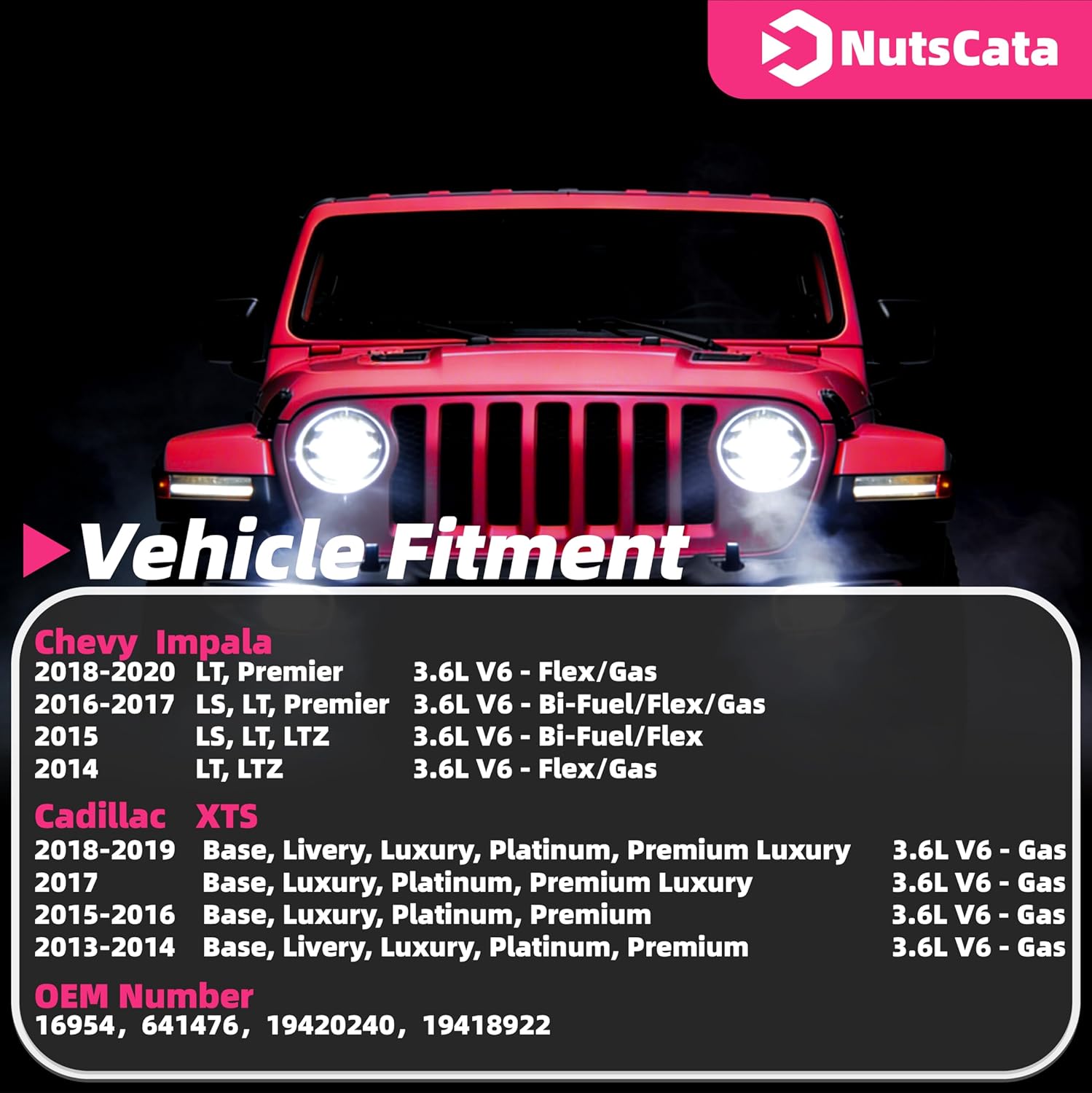 Front Left Catalytic Converter Direct-Fit Compatible with Chevy Impala 2014-2020, Cadillac XTS 2013-2019 3.6L V6 EPA Compliant Replace OEM 16954