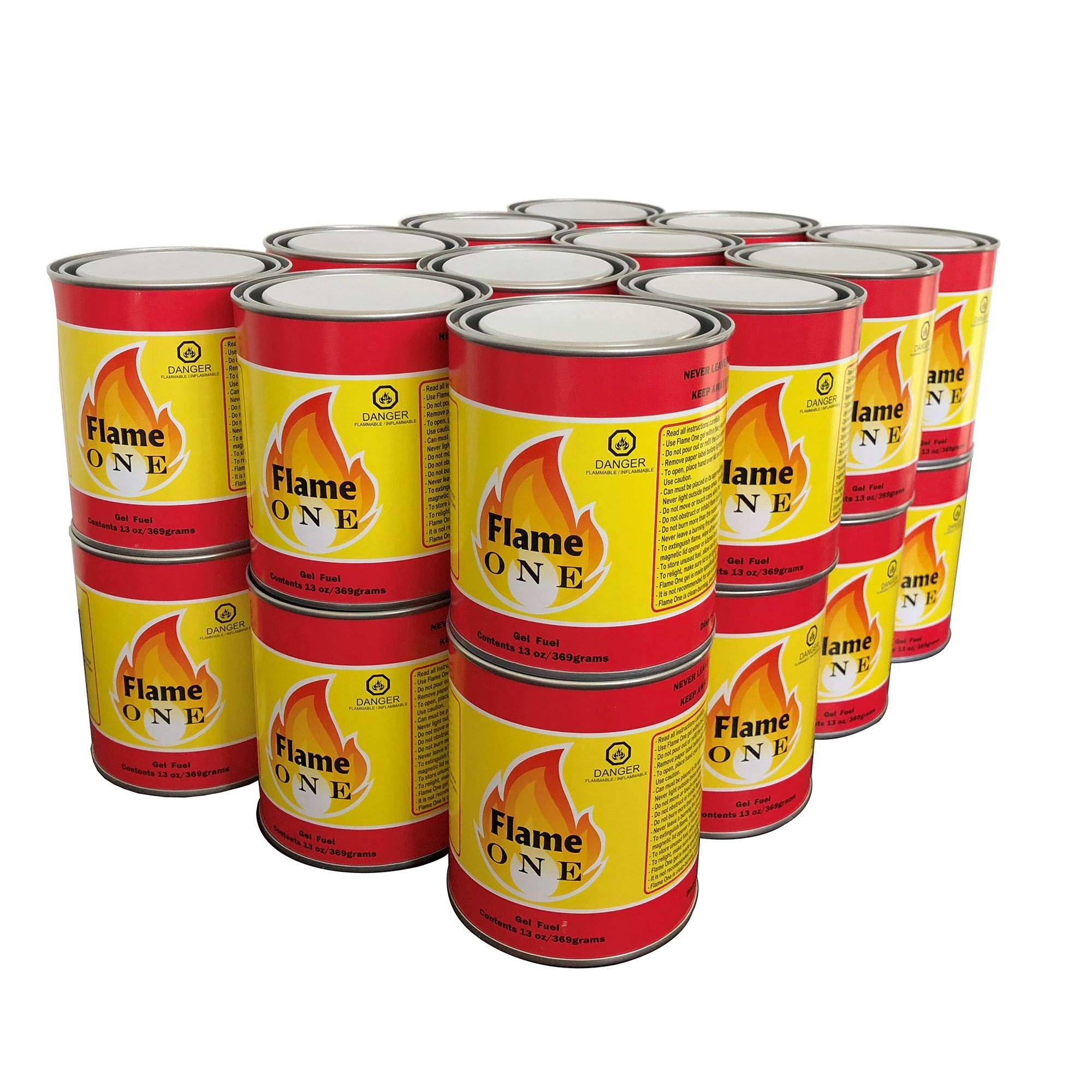 Flame One Indoor and Outdoor Premium Gel Fireplace Fuel in 13 Oz Cans (24 Pack)