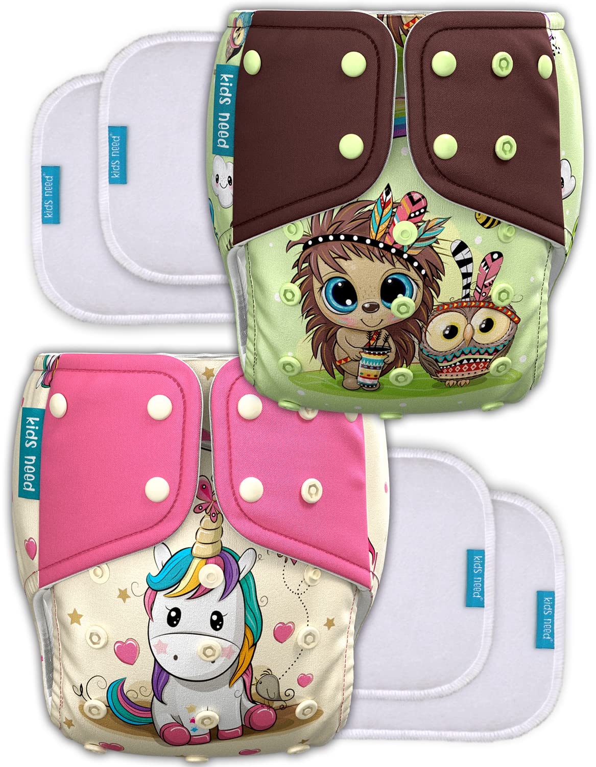 kids need side leakage proof cloth diapers for babies 0 to 3 years combo pack high absorbent 2 reusable diaper cover 4 insert pad (5-18kg) Bamboo cotton adjustable freesize washable pocket diaper 70