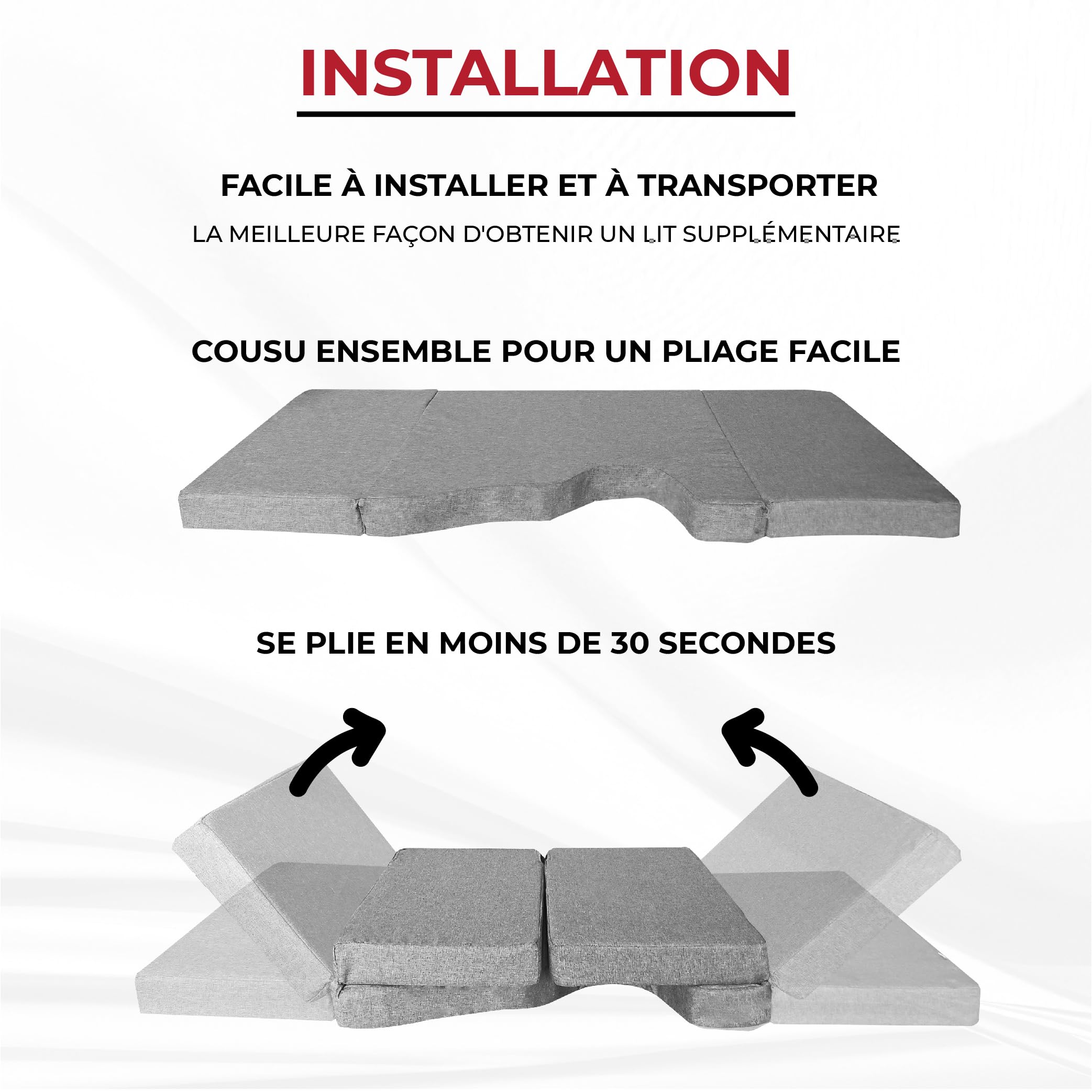 Lit Avant Pliable pour Renault Trafic, Fiat Talento, Nissan NV300, Opel Vivaro (2002-2024)
