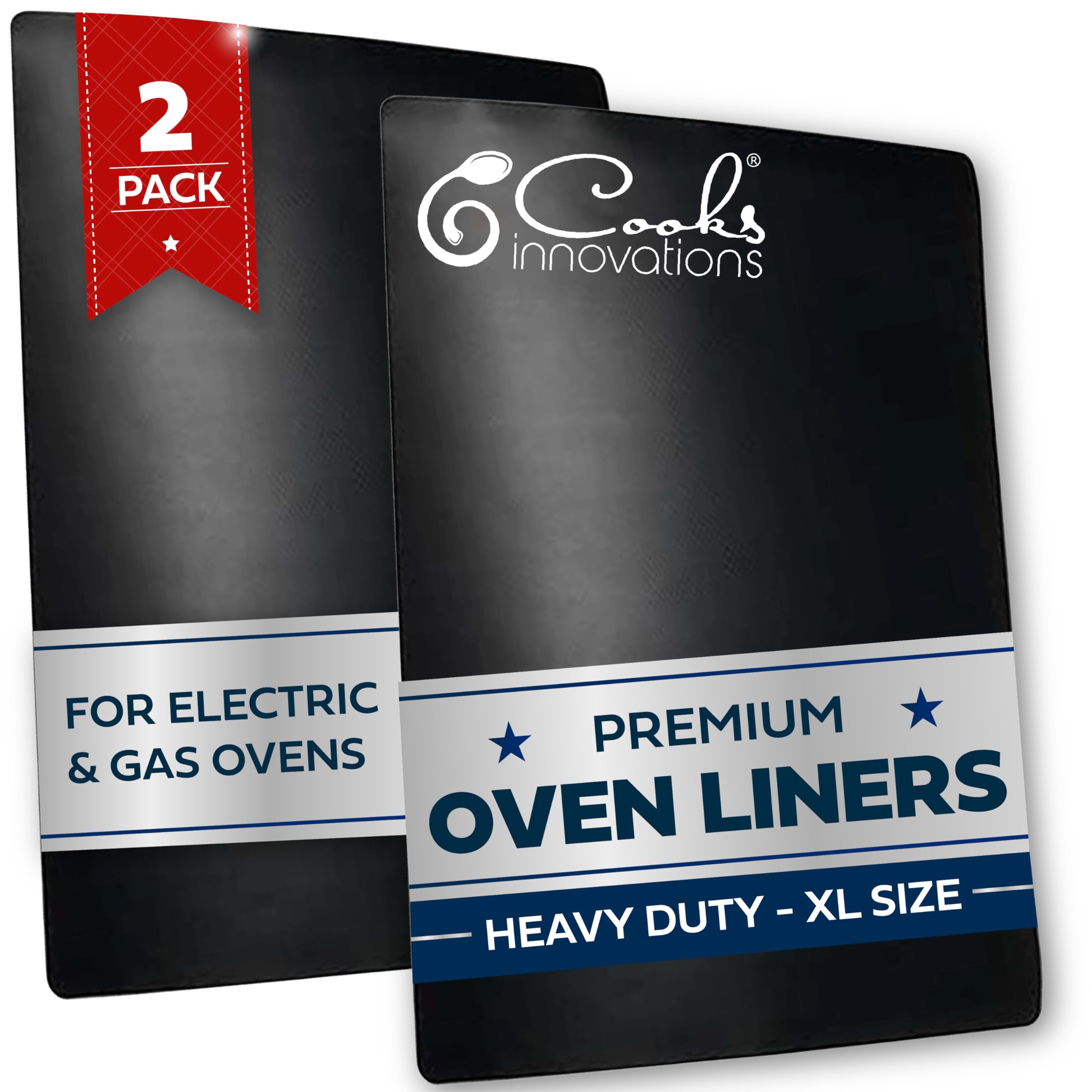 Cooks Innovations Non-Stick Oven Protector Mat - 2 Heavy Duty Nonstick Oven Rack Liners to Protect Convection, Electric, Gas, & Microwave Ovens - BPA & PFOA Free Heat Resistant Baking Mat