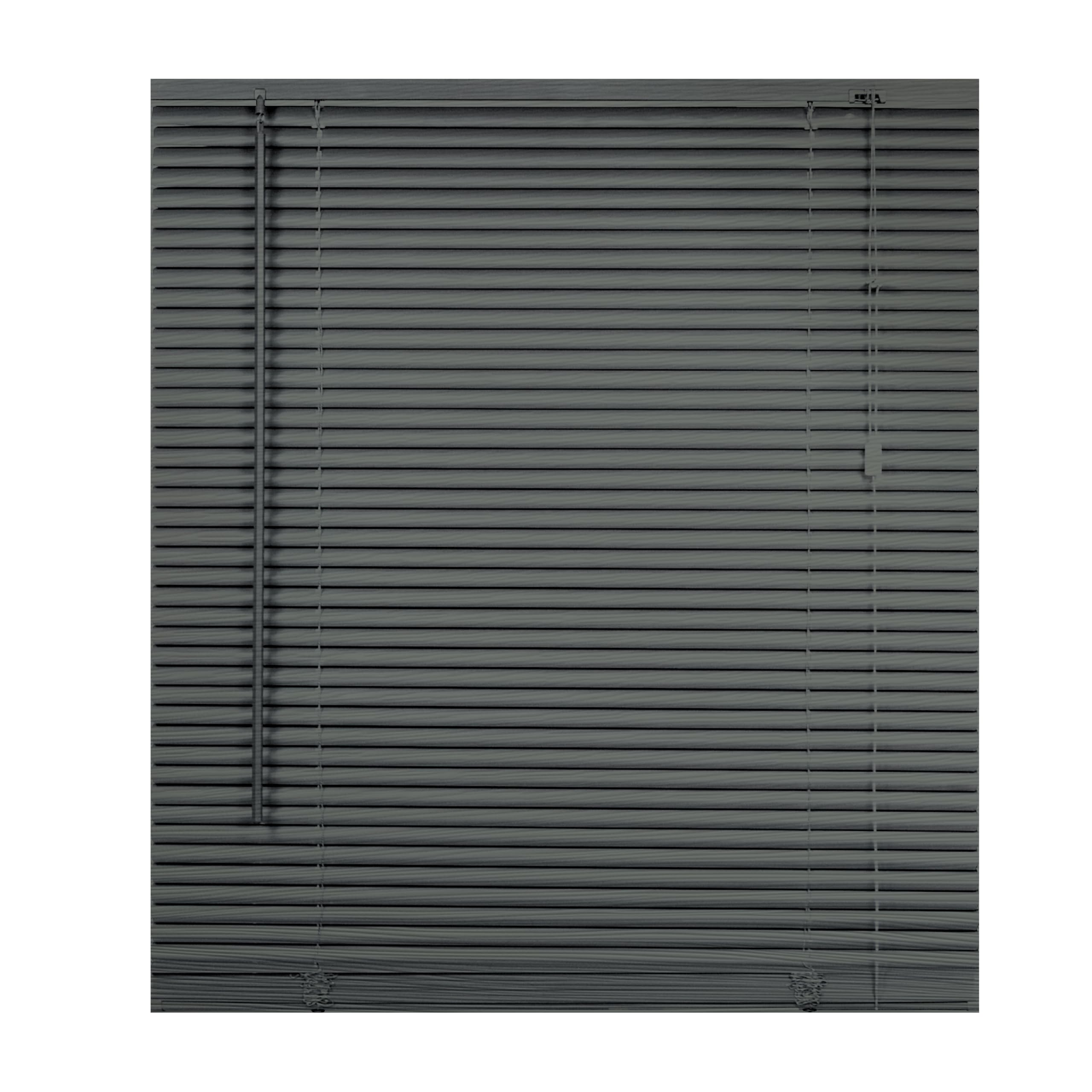 PVC Venetian Blind 25mm Thin Slats Easy Fit Curtains, Trimmable blinds Window Treatment Shutters Grey Embossed 225 W x 150L cm