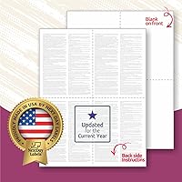 Vista 12 de Formato W-2 versión 4-Up Versión "Instructions on Back” (instrucciones en el respaldo), para impresora láser y chorro de tinta