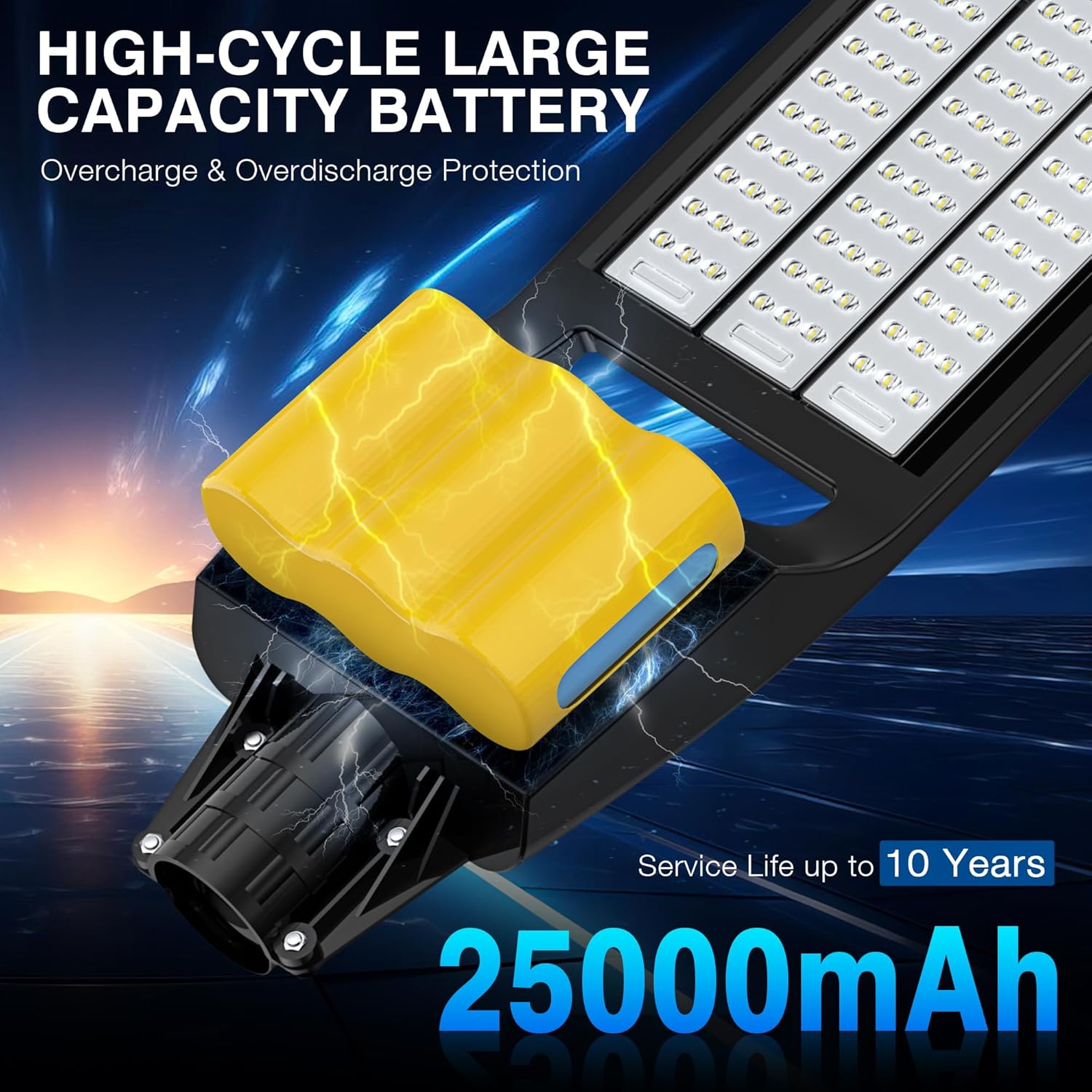 3000W Solar Street Lights Outdoor - 6500K Solar Parking Lot Lights