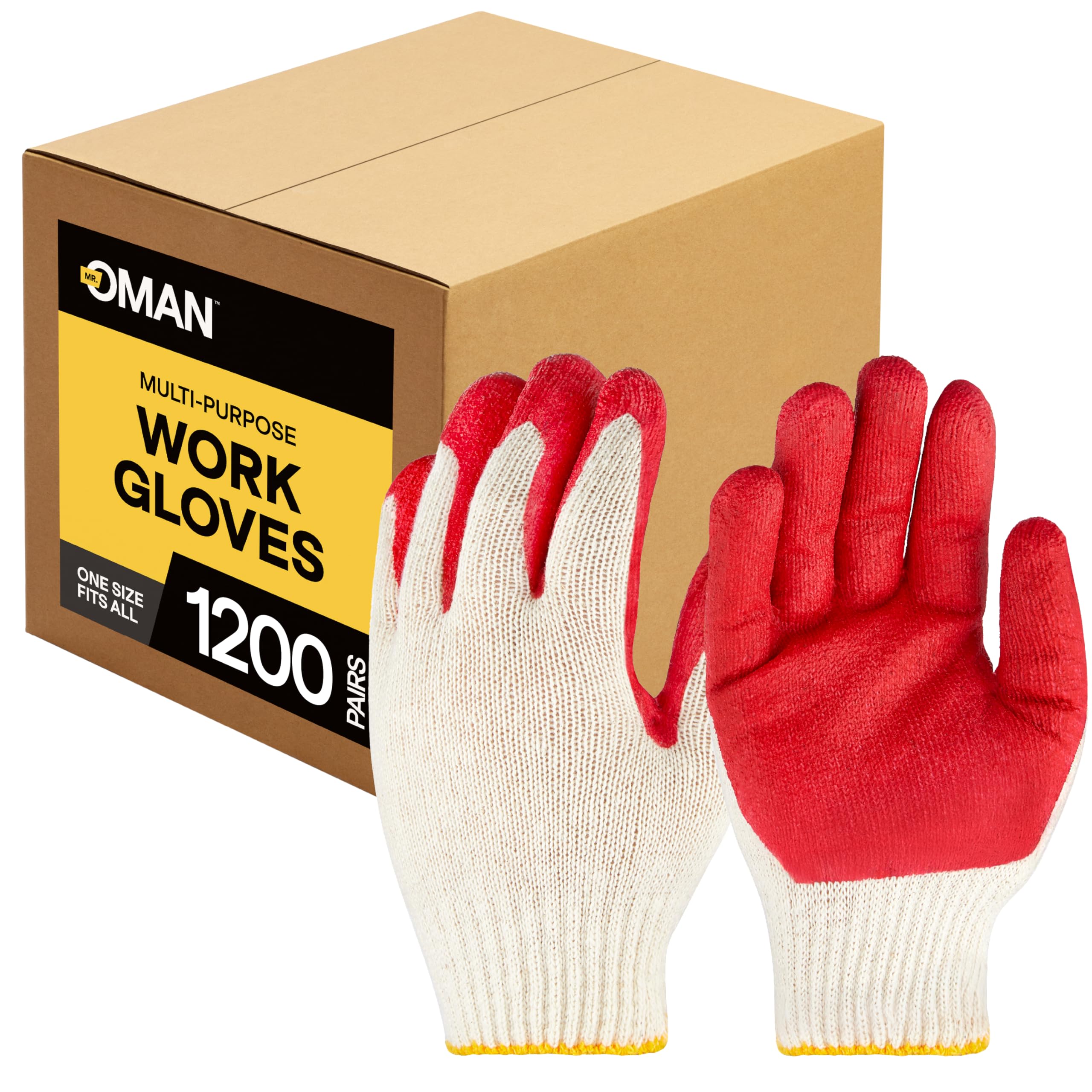 Oman Red Palm Latex-Coated Work Gloves - Cotton/Polyester Shell - Korean Craftsmanship