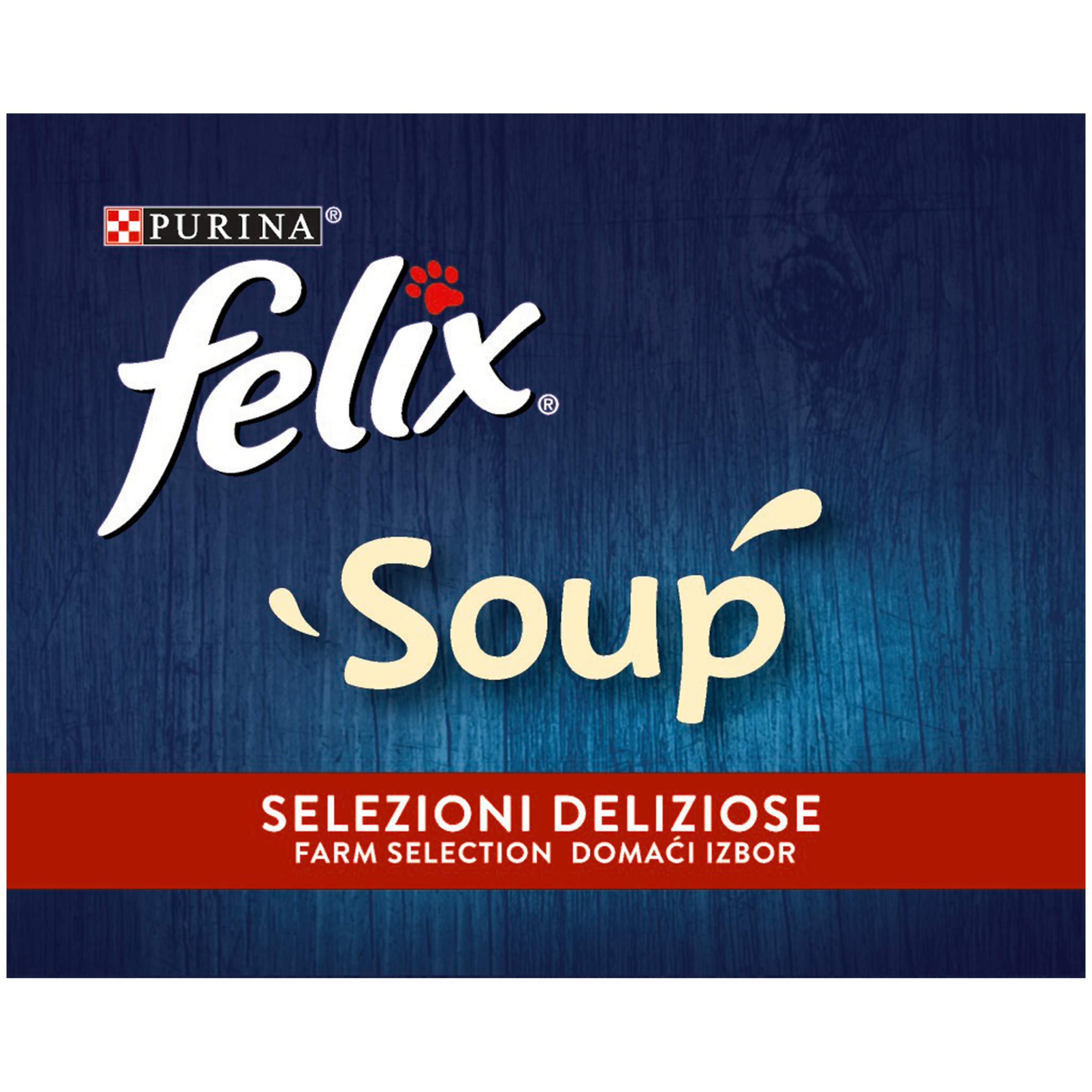 FELIX Soup karma dla dorosłych kotów na mokro pyszne wybory z wołowiną, kurczakiem i jagnięciną, 6 torebek po 48 g