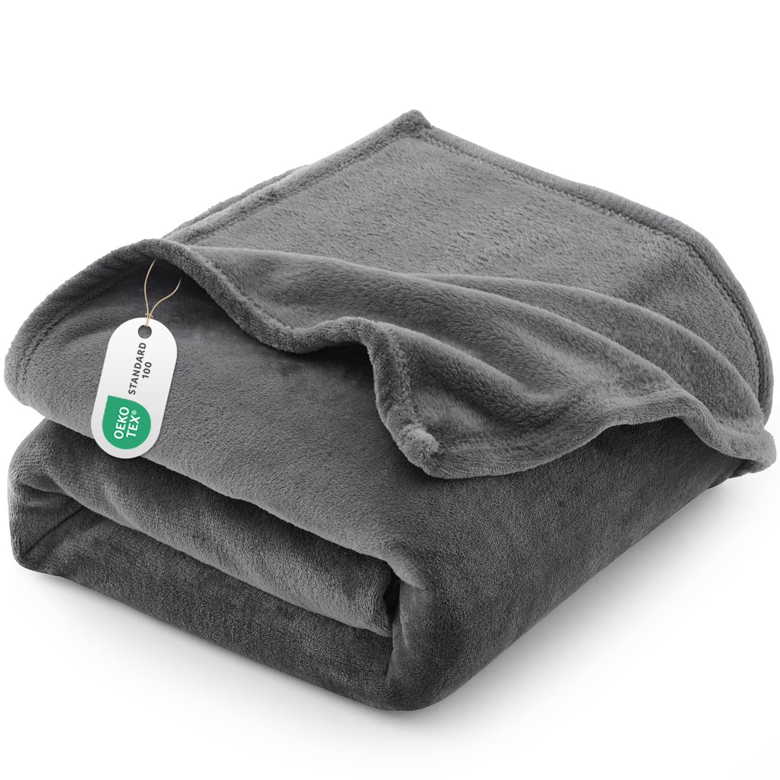 CozyLux Manta Grande para Sofá, Manta Franela para Cama 135/150, Manta 220x240 de Microfibra, Suave y Cálida, Ligera y Transpirable, Ideal para Invierno, 220x240 cm, Gris